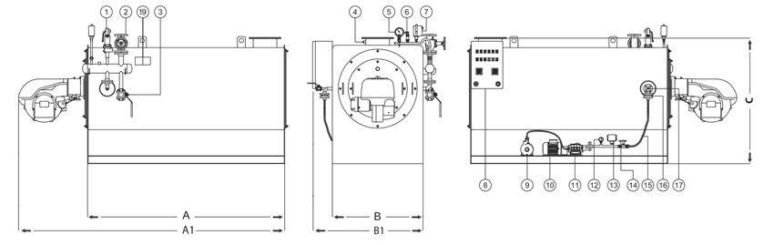 Gerador de Vapor Instantâneo ICA-GVI Horizontal